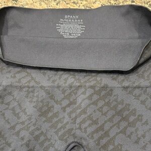 SPANX Navy & Black High-Waist Textured Shaping Leggings